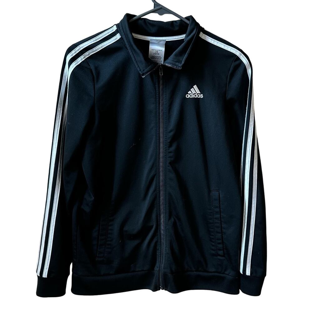 Unisex Black ADIDAS Jacket Size  14/16